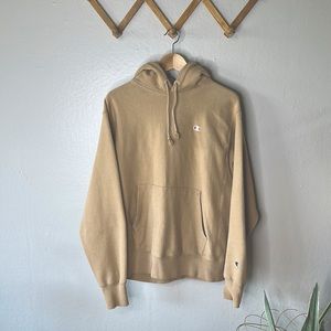 Tan ~ beige champion reverse weave hoodie
